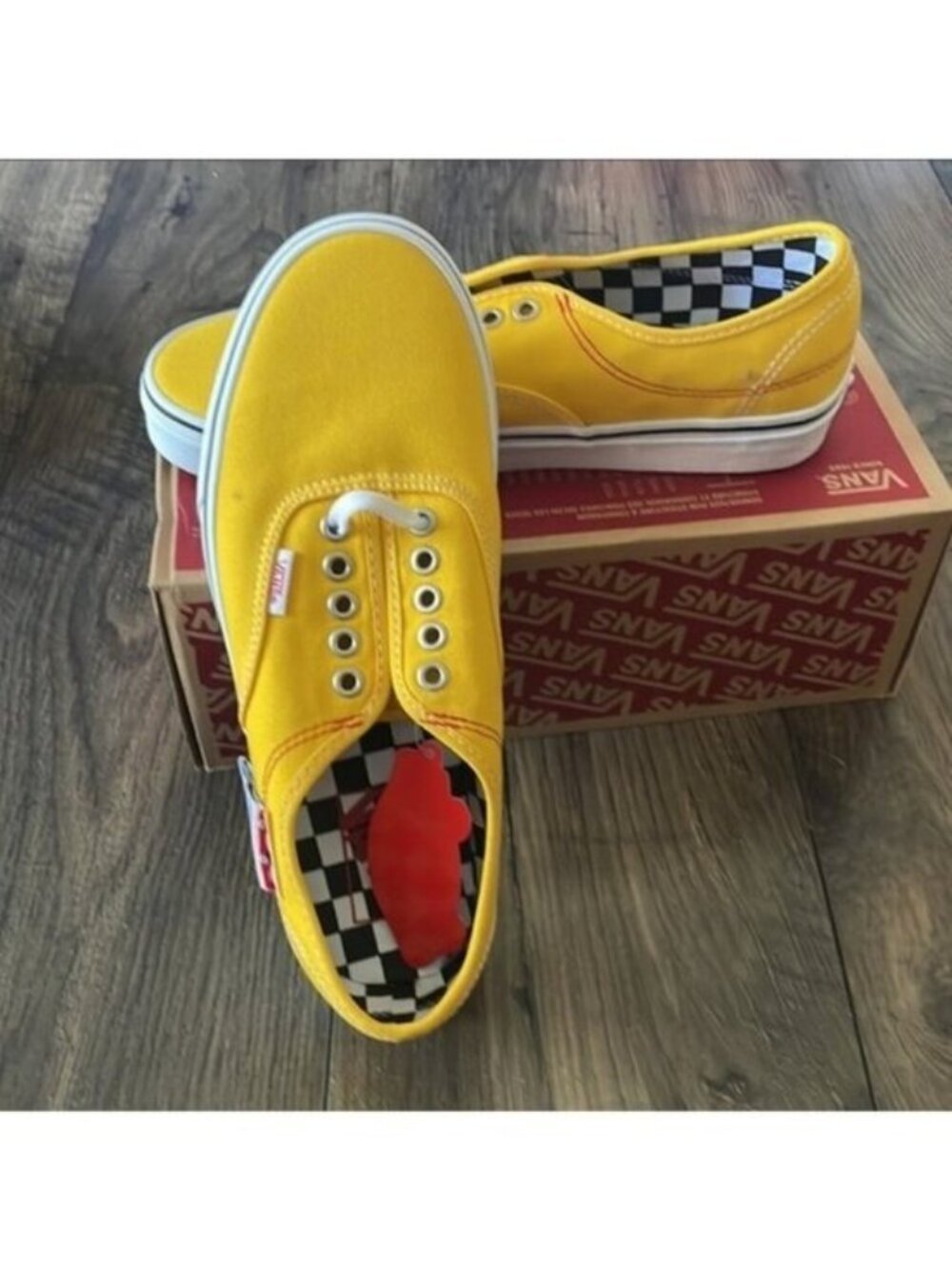 Vans Authentic HC DIY Women Size 5.5 Lemon Chrome Tag on Outside 0826 - Picture 4 of 8
